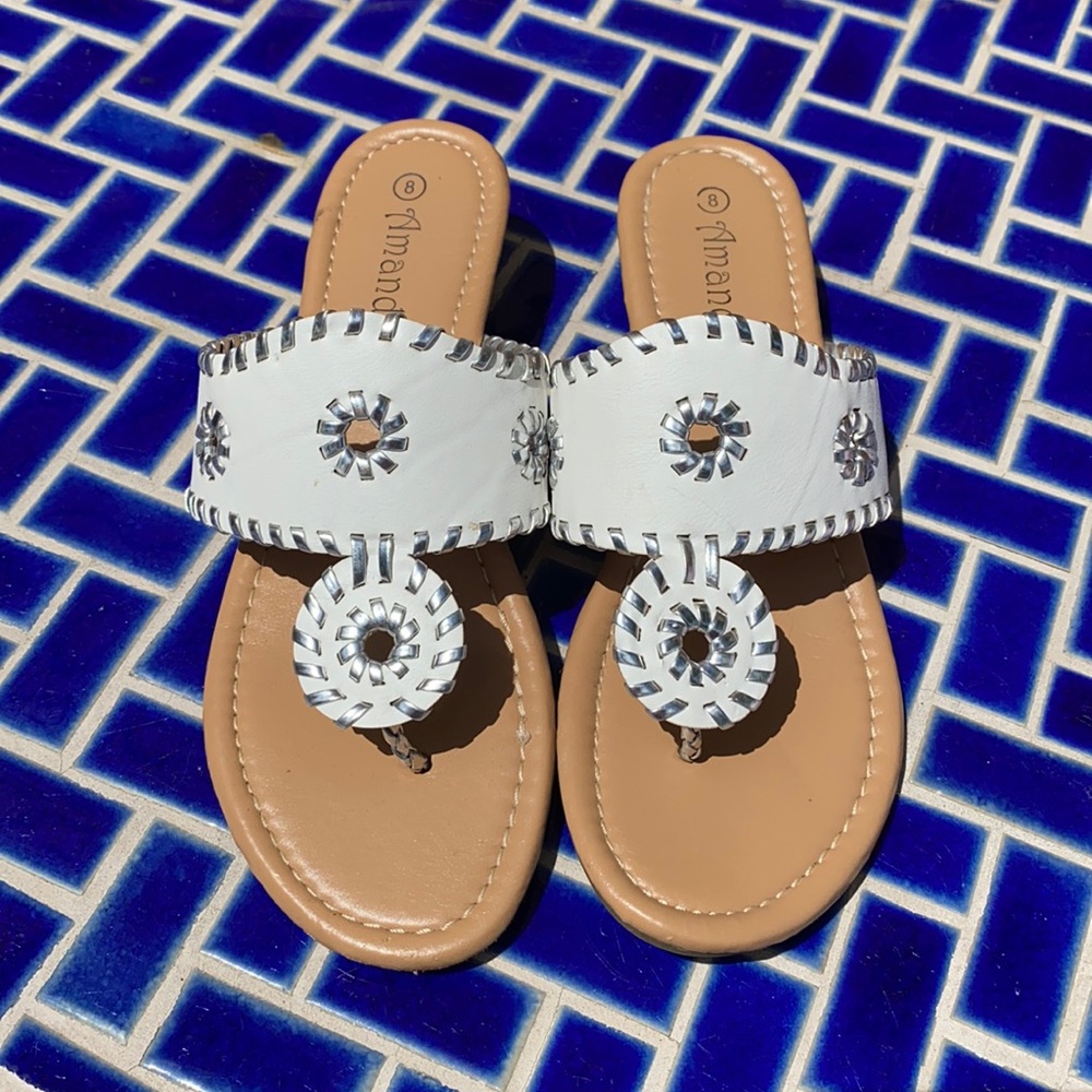 White Sandals, Size 8